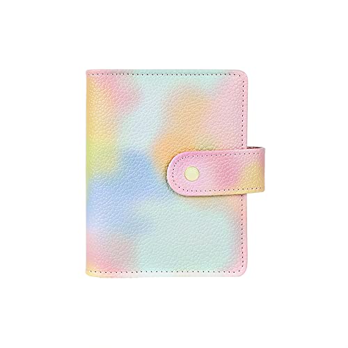 NatSumeBasics A7 Ordner, Brieftasche, rosa, bunt, PU-Leder, Budget-Ordner, 6 Ringe, lose Blätter, Planer, Abdeckung für Schreibtisch-Organizer, Zubehör (A7) von NatSumeBasics