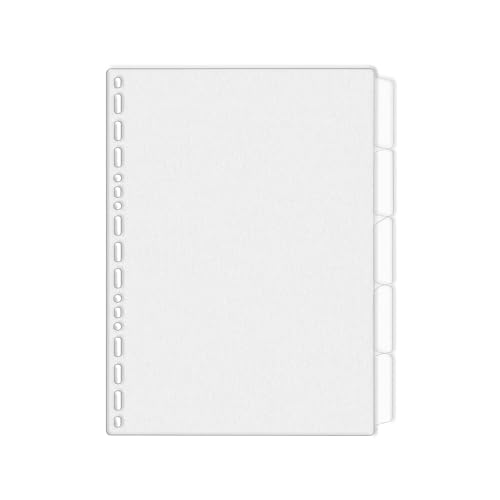 NatSumeBasics B5 Ordner-Trennblätter, mattiert, 5 Registerkarten, transparente Registerkarten, lose Blätter, Zubehör, Nachfüllkategorie-Tab-Seiten (17 Löcher, B5) von NatSumeBasics