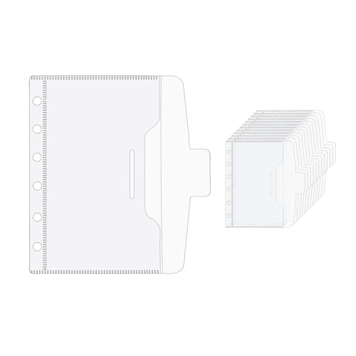 NatSumeBasics Geldumschläge mit Reißverschluss, A7, A7, Frost, PP, Planer-Einlagen, Blattschoner für 6 Ringbücher, Organizer-Zubehör (A7), 12 Stück von NatSumeBasics