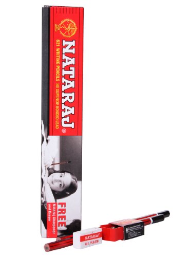 Nataraj Bold Dark Writing 10 Pencils Box With One Eraser Or Sharpener Free by Nataraj von Nataraj