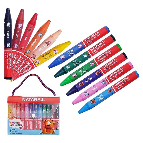 Nataraj Jumbo Wachsmalstifte, 12 Stück, sortierte Farben, Kinder Kleinkind Chunky Art Craft Crayons, ungiftig, Malbedarf Nataraj Jumbo Wachsmalstifte, 12 Stück, sortierte Farben, Kinder Kleinkind Chunky Art Craft Crayons, ungiftig, Malbedarf von Nataraj