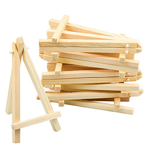 20 STK Mini Dreieck Staffelei Bilderrahmen Display Klein Staffelei Tisch Mini Tafel Dreieck Holz Stand für Hochzeit Weihnachten Party von NathrBTV