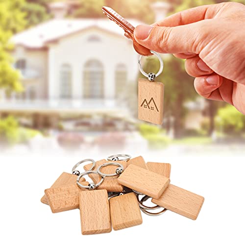 10 Stück Blanko-Holz-Schlüsselanhänger, unbehandelte Holzstücke, personalisierte Schlüsselanhänger, Charm-Rechteck, Holzgravur für DIY-Handzeichnung, Geschenkanhänger, Schriftzug, Dekoration 10 Stück Blanko-Holz-Schlüsselanhänger, unbehandelte Holzstücke, personalisierte Schlüsselanhänger, Charm-Rechteck, Holzgravur für DIY-Handzeichnung, Geschenkanhänger, Schriftzug, Dekoration von Natudeco