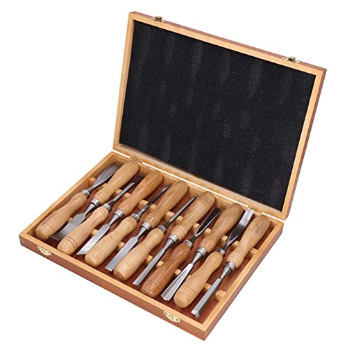12-teiliges Holzschnitzwerkzeug-Set, CRV-Klinge Mit Holzgriffen, Perfekt Für Heimwerkerarbeiten Und Gravurmeißel 12-teiliges Holzschnitzwerkzeug-Set, CRV-Klinge Mit Holzgriffen, Perfekt Für Heimwerkerarbeiten Und Gravurmeißel von Natudeco