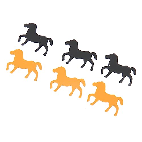 4 Tüten Pferde-Konfetti-Dekorationen, Glitzerndes Pferde-Tischkonfetti, Schwarz-orange, Gemischte Farben, Pferdeparty, Glitzerndes Konfetti, Motto-Party, Tischdekoration Für Kinderparty von Natudeco