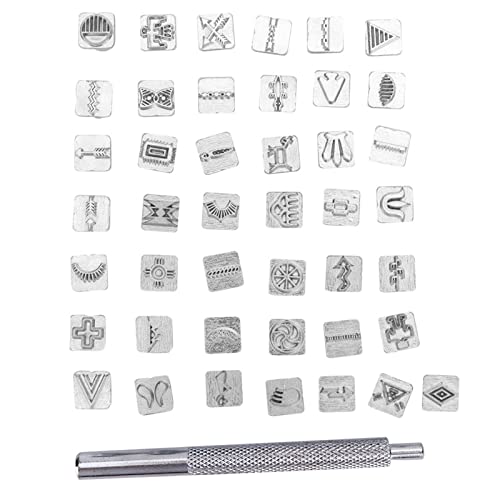 43-teiliges Lederstempel-Werkzeug, handgefertigtes Lederstempel-Set, tragbares Prägestempel-Set, handgefertigter Lederstempel für künstlerische Kreationen von Natudeco