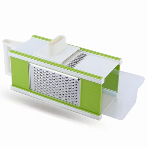 5-in-1-Gemüseschneider, Mehrzweck-Gemüseschneider, Edelstahl, Käsereibe, Zerkleinerungsmaschine, tragbare Gemüsereibe für die Küche 5-in-1-Gemüseschneider, Mehrzweck-Gemüseschneider, Edelstahl, Käsereibe, Zerkleinerungsmaschine, tragbare Gemüsereibe für die Küche von Natudeco