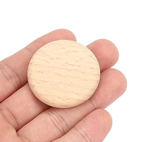 50 Stück Runde, Leere Holzscheiben, Buchenspäne, Kein Loch, Holz-Bastelscheiben, Künstlerische Holzscheiben, Naturholz-Bastelspäne für Handgefertigte DIY-Dekorationsaccessoires(3.8) von Natudeco