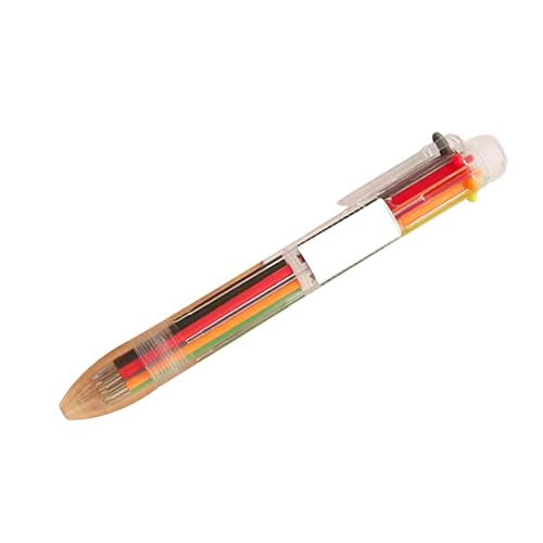 6-in-1-Kugelschreiber, 6 Farben, 0,5 mm Druckkugelschreiber, Tintenschreib-Kugelschreiber für Studenten, Büro, Schule, persönlichen Gebrauch von Natudeco