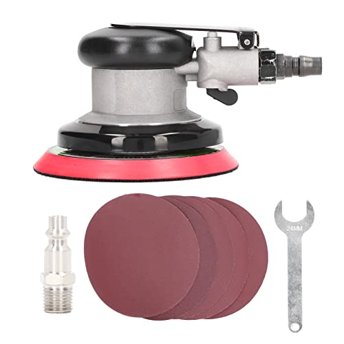 Air Exzenterschleifer Pneumatischer Handschleifer 5 Zoll Schleifmaschine mit 5 Schleifpapieren für Autokarosseriearbeiten (US Style Joint) von Natudeco