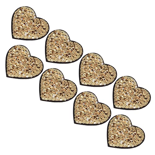Natudeco 8 Stück DIY Eisen Patches Valentinstag Dekoration gestickter Patch Polyester Kunststoff Material Golden Craft Schwarzer Hintergrund für Kleidung Daunenjacke Zelt Kleidung Tasche Natudeco 8 Stück DIY Eisen Patches Valentinstag Dekoration gestickter Patch Polyester Kunststoff Material Golden Craft Schwarzer Hintergrund für Kleidung Daunenjacke Zelt Kleidung Tasche von Natudeco