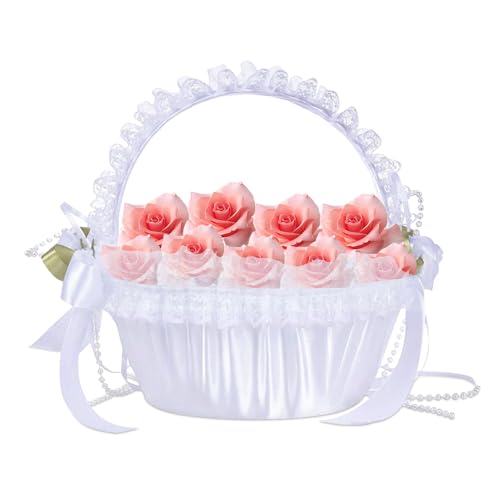 Hochzeitskorb Hochzeit Blumenmädchen-Korb Hochzeits-Blumenmädchen Blütenblatt-Korb Blumenmädchenkörbchen Streublumenkorb mit Spitzenverzierung Geschenkkorb für Hochzeit Party Fotografie Hochzeitskorb Hochzeit Blumenmädchen-Korb Hochzeits-Blumenmädchen Blütenblatt-Korb Blumenmädchenkörbchen Streublumenkorb mit Spitzenverzierung Geschenkkorb für Hochzeit Party Fotografie von Natudeco