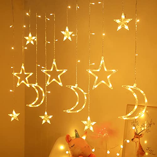 Natudeco LED-Vorhanglichter, Stern- Und Mond-Lichterketten, Dekorative Lampen, 126 LEDs, Ramadan-Vorhanglichter, Schaffen Romantisches Ambiente Für Hochzeiten, Geburtstage, Partys Natudeco LED-Vorhanglichter, Stern- Und Mond-Lichterketten, Dekorative Lampen, 126 LEDs, Ramadan-Vorhanglichter, Schaffen Romantisches Ambiente Für Hochzeiten, Geburtstage, Partys von Natudeco