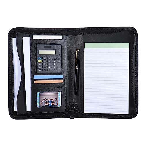 Natudeco Portfolio Ordner A5 Konferenzordner Leder 6-Ring Konferenz Ordner Ordner Organizer mit Taschenrechner Leder-Dokumenttasche Natudeco Portfolio Ordner A5 Konferenzordner Leder 6-Ring Konferenz Ordner Ordner Organizer mit Taschenrechner Leder-Dokumenttasche von Natudeco