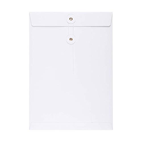 Umschlag C4, 324 x 229 mm, Weiß, Bindfadenverschluss, Kraftpapier, Versandtasche - 10 Stück/Pack von Natürlich verpacken