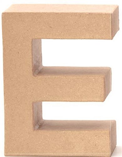 NaturGut Papp-Buchstabe E 17,5x5,5cm Pappartikel Pappart Bemalen Basteln Dekorieren Braun Pappmaché von NaturGut