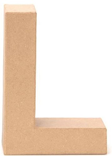 Papp-Buchstabe L 17,5x5,5cm Pappartikel Pappart Bemalen Basteln Dekorieren Braun Pappmaché von NaturGut