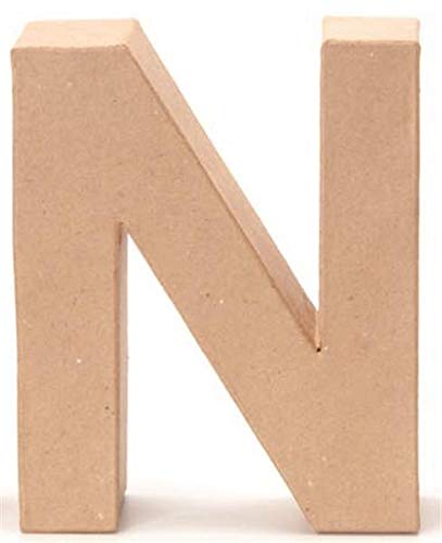 Papp-Buchstabe N 17,5x5,5cm Pappartikel Pappart Bemalen Basteln Dekorieren Braun Pappmaché von NaturGut
