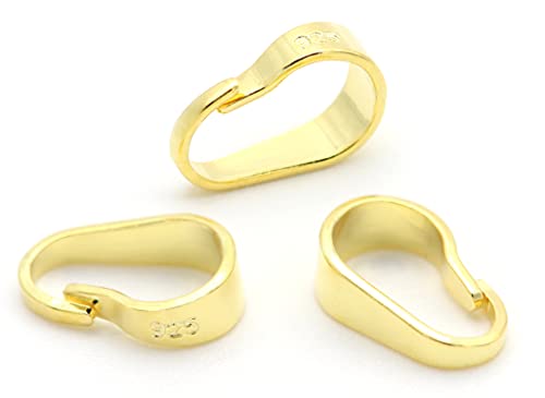 NaturSchatulle Collierschlaufen 925 Silber 18K Gold 10 Stück 7x4mm Schmuck Kettenanhänger für Anhänger DIY Anhängerschlaufen Ösen von NaturSchatulle