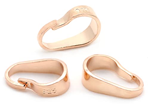 NaturSchatulle Collierschlaufen 925 Silber 18K Rosegold 3 Stück 7x4mm Schmuck Kettenanhänger für Anhänger DIY Anhängerschlaufen Ösen von NaturSchatulle