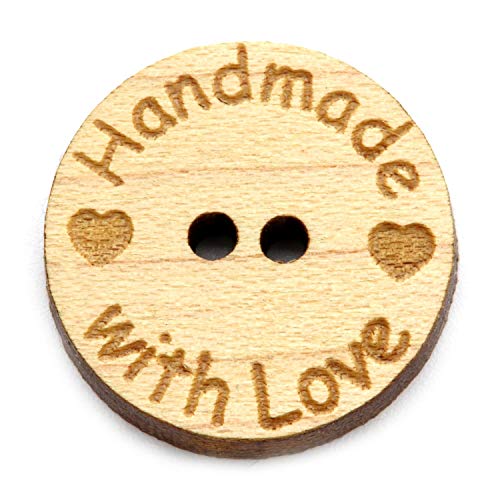 NaturSchatulle Holzknöpfe Motiv Handmade with Love | 5 Stück Ahorn 2 Loch Knöpfe Holz DIY Basteln Nähen Schmuckherstellung Annähen Kinderknöpfe NaturSchatulle Holzknöpfe Motiv Handmade with Love | 5 Stück Ahorn 2 Loch Knöpfe Holz DIY Basteln Nähen Schmuckherstellung Annähen Kinderknöpfe von NaturSchatulle