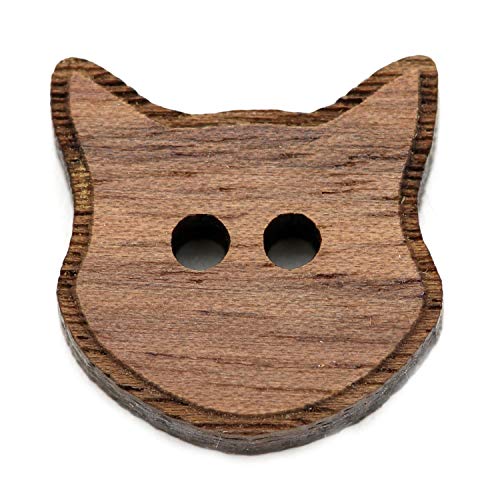 NaturSchatulle Holzknöpfe Motiv Katzenkopf | 5 Stück Nussbaum 2 Loch Knöpfe Holz DIY Basteln Nähen Schmuckherstellung Annähen Kinderknöpfe NaturSchatulle Holzknöpfe Motiv Katzenkopf | 5 Stück Nussbaum 2 Loch Knöpfe Holz DIY Basteln Nähen Schmuckherstellung Annähen Kinderknöpfe von NaturSchatulle