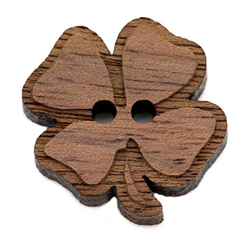 NaturSchatulle Holzknöpfe Motiv Kleeblatt | 5 Stück Nussbaum 2 Loch Knöpfe Holz DIY Basteln Nähen Schmuckherstellung Annähen Kinderknöpfe NaturSchatulle Holzknöpfe Motiv Kleeblatt | 5 Stück Nussbaum 2 Loch Knöpfe Holz DIY Basteln Nähen Schmuckherstellung Annähen Kinderknöpfe von NaturSchatulle