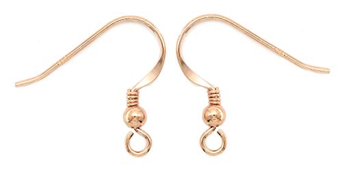 NaturSchatulle Ohrringe Ohrhaken Rohlinge 18K Rosegold Sterling Silber 925 I 2 Paar DIY Ohrhänger Schmuck Selber Basteln Fischhaken Schmuckherstellung von NaturSchatulle