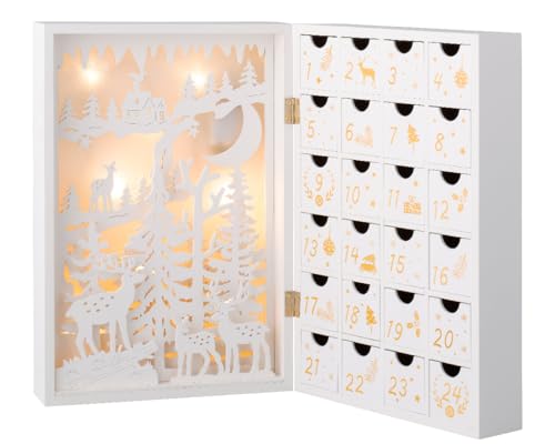 Adventskalender 2025 Holz zum befüllen DIY bestücken Damen Kinder 35cm weiss Frauen große Fächer Adventskalender 2025 Holz zum befüllen DIY bestücken Damen Kinder 35cm weiss Frauen große Fächer von Natura Balance