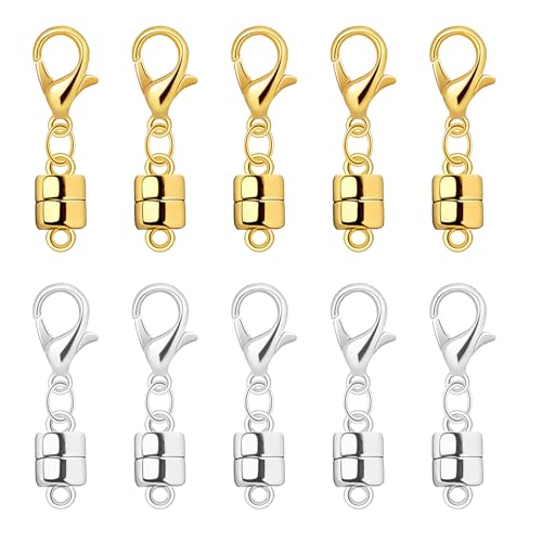 10 Paar Gold und Silber magnetische Halskettenverschlüsse, Armband-Verlängerung und Verschlüsse, magnetischer Schmuckkonverter für Fußkettchen 10 Paar Gold und Silber magnetische Halskettenverschlüsse, Armband-Verlängerung und Verschlüsse, magnetischer Schmuckkonverter für Fußkettchen von Naturahand