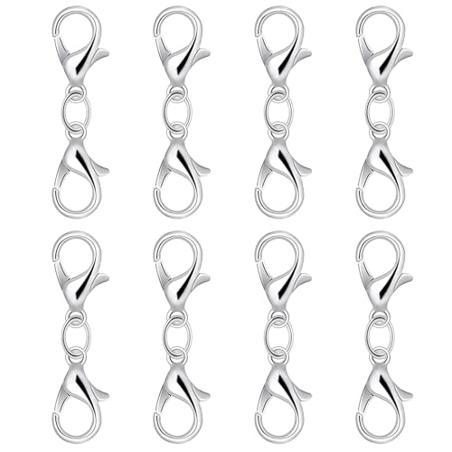 Naturahand Doppel-Karabinerverschluss, Verlängerung, Doppelklauen-Verbindungsstück, Armband-Verlängerung, kleine Armbandverlängerung, Halskette, kürzer Verschluss für DIY-Schmuckherstellung (Silber Naturahand Doppel-Karabinerverschluss, Verlängerung, Doppelklauen-Verbindungsstück, Armband-Verlängerung, kleine Armbandverlängerung, Halskette, kürzer Verschluss für DIY-Schmuckherstellung (Silber von Naturahand