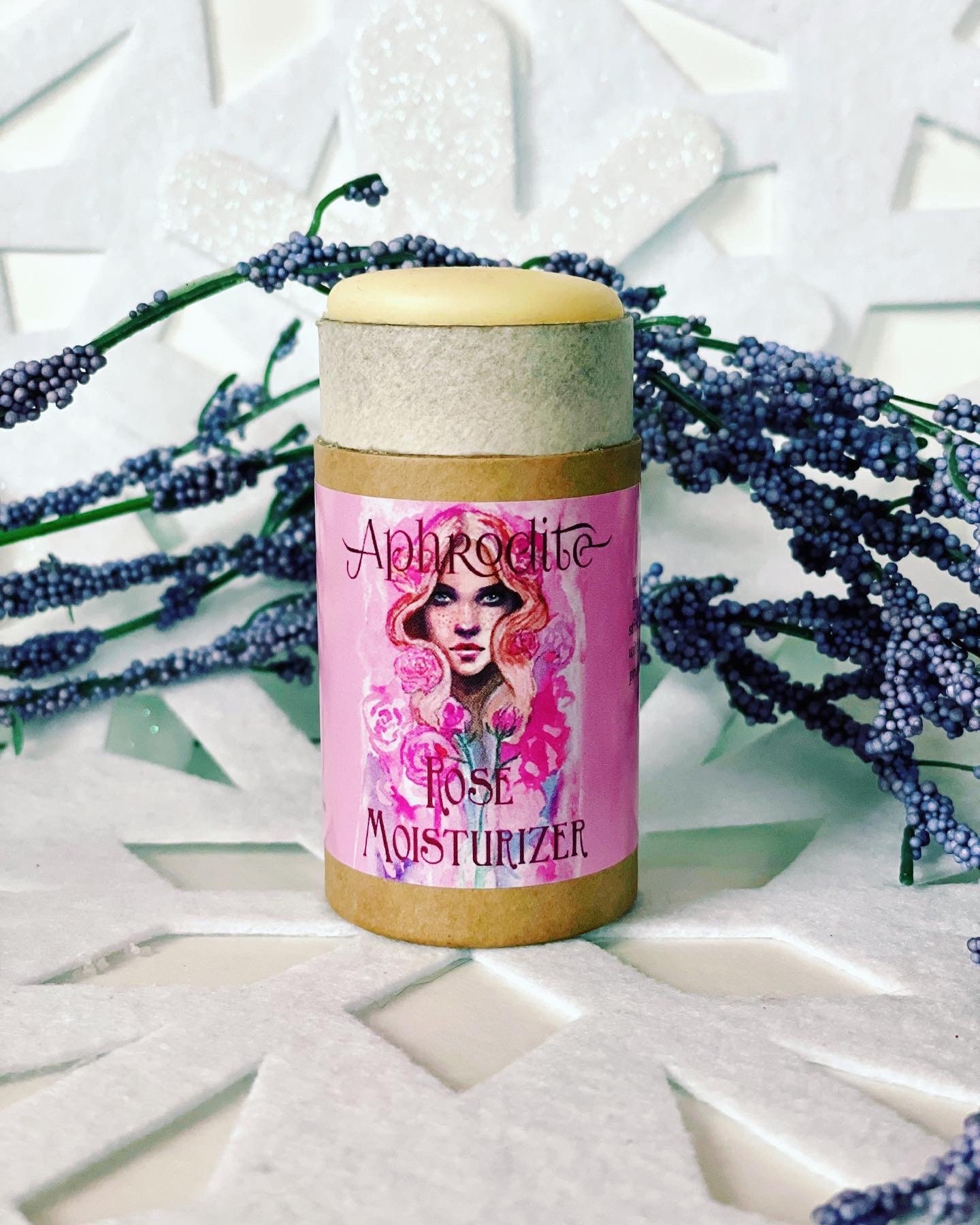 Aphrodite Rose Moisturizing Stick - Zero Waste Hautpflege Plastikfrei Handgefertigt Organisch Wasserfrei Naturgöttin von NatureGoddessCo