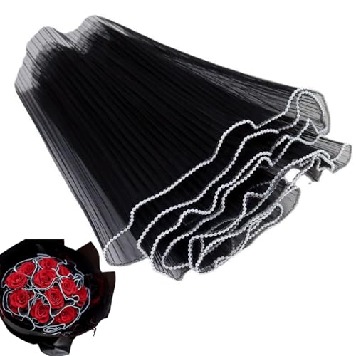 Geschenkpapier für Blumenladen, Blumenstrauß, Weiß, Perlen, Wellengarn, Blumen-Geschenkpapier, Material, koreanisches Bouquet, Geschenknetz, Garn, Faltenwellen, Papier, 28 cm x 4 m, Schwarz, 2 Stück Geschenkpapier für Blumenladen, Blumenstrauß, Weiß, Perlen, Wellengarn, Blumen-Geschenkpapier, Material, koreanisches Bouquet, Geschenknetz, Garn, Faltenwellen, Papier, 28 cm x 4 m, Schwarz, 2 Stück von NatureMan