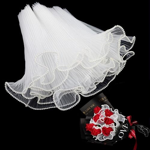 Geschenkpapier für Blumenladen, Blumenstrauß, weißes Perlengarn, Blumenverpackungspapier, koreanischer Blumenstrauß, Netzgarn, Faltenwellen, Papier, 28 cm x 4 m, Weiß, 2 Stück Geschenkpapier für Blumenladen, Blumenstrauß, weißes Perlengarn, Blumenverpackungspapier, koreanischer Blumenstrauß, Netzgarn, Faltenwellen, Papier, 28 cm x 4 m, Weiß, 2 Stück von NatureMan