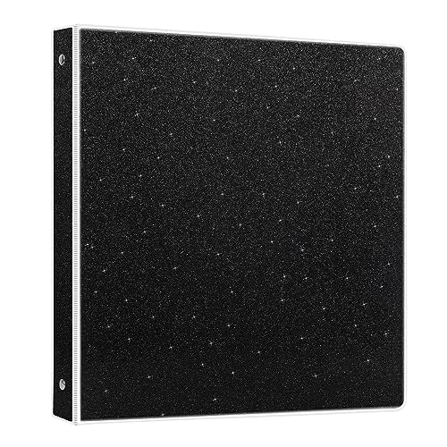 NatureTouch Ringbuch mit 3 Ringen, Glitzer, 2,5 cm (10,5 x 11,5 Zoll), für 21,6 x 27,9 cm, Briefform, 300 Seiten, wasserdicht, langlebig, 1 Stück, Schwarz von NatureTouch
