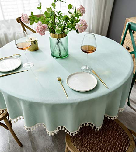 Naturer Runde Tischdecke Einfache und Elegante Heimtextilien für den Innen- und Außenbereich (Durchmesse 200 cm, Blau) von Naturer