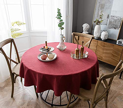Naturer Tischdecke Wasserabweisend Tischwäsche Lotuseffekt Tischtuch Rund 160 cm Rot von Naturer