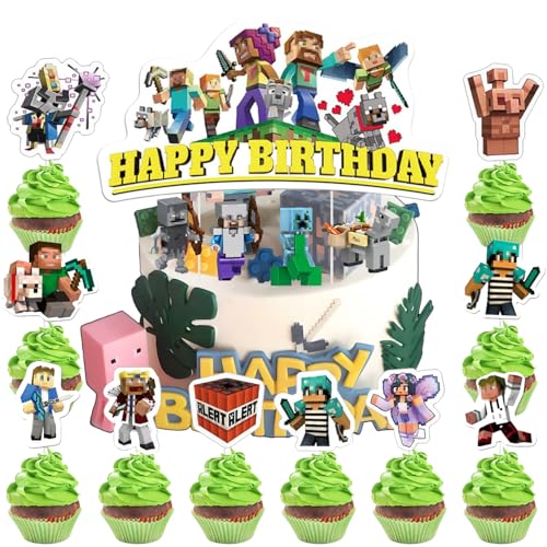 14 Stücke Tortendeko Kindergeburtstag, Kuchendeko Geburtstag, Torte Topper, Cupcake Topper, Deko Torte Kinder, Kuchendekorationsset,New-c von Natures Freefit