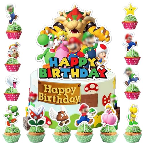 49 Stücke Tortendeko Kindergeburtstag, Kuchendeko Geburtstag, Torte Topper, Cupcake Topper, Deko Torte Kinder, Kuchendekorationsset,A-1 von Natures Freefit