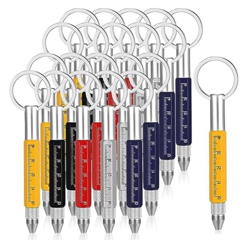 Naugan 6-in-1-Multitool-Stift für Füller, Kugelschreiber, Nachfüller, Werkzeug für Studenten, Büroangestellte, Bauarbeiter, 20 Stück von Naugan