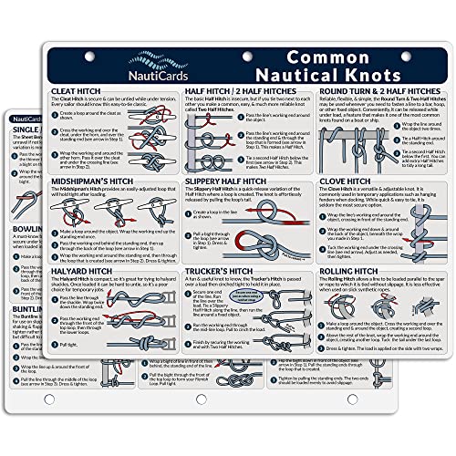 Nautical Knots Schnellreferenztabelle – Leitfaden zu 21 Segel- und Bootsknoten auf 21,6 x 27,9 cm wasserdichter Karte – aus der NautiCards Boating Must-Haves-Kollektion Nautical Knots Schnellreferenztabelle – Leitfaden zu 21 Segel- und Bootsknoten auf 21,6 x 27,9 cm wasserdichter Karte – aus der NautiCards Boating Must-Haves-Kollektion von NautiCards