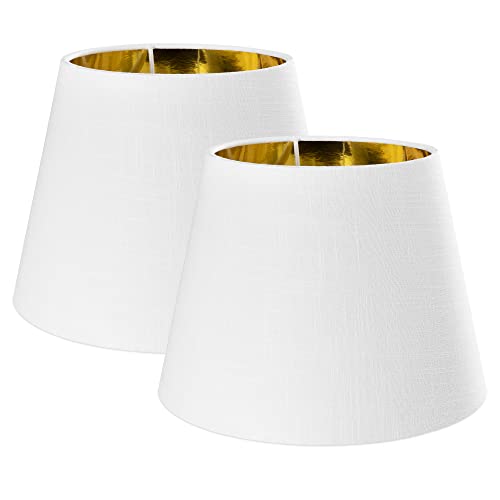 Navaris 2x Lampenschirm Tischlampe E27 rund - 16,2cm hoch - 15,3-22cm breit - Lampenschirme für Tischlampen Set - E 27 Leuchtenschirm Weiß-Gold Navaris 2x Lampenschirm Tischlampe E27 rund - 16,2cm hoch - 15,3-22cm breit - Lampenschirme für Tischlampen Set - E 27 Leuchtenschirm Weiß-Gold von Navaris