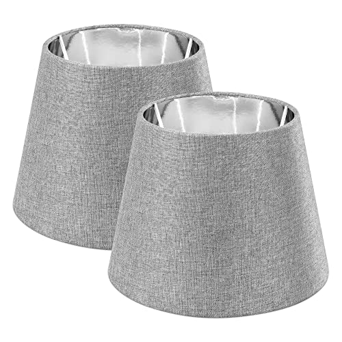 Navaris 2x Lampenschirm Tischlampe E27 rund - 16,2x15,3x22cm - Lampenschirme für Tischlampen Set - E 27 Leuchtenschirm - Grau Silber Navaris 2x Lampenschirm Tischlampe E27 rund - 16,2x15,3x22cm - Lampenschirme für Tischlampen Set - E 27 Leuchtenschirm - Grau Silber von Navaris