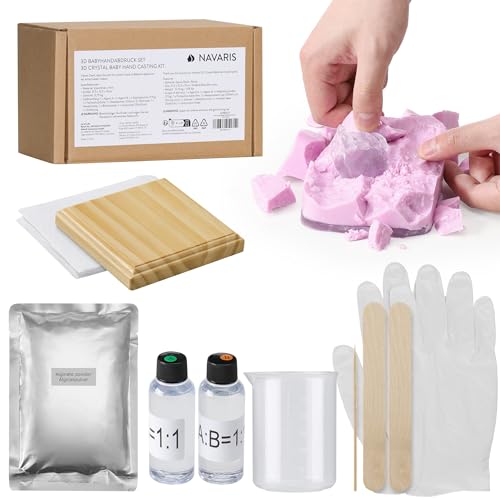 Navaris 3D Handabdruck Set Baby - Hand Abdruck Set für Kinder - Halte unvergessliche Momente fest - Abdruckset inklusive Werkzeuge und Materialien - transparent Navaris 3D Handabdruck Set Baby - Hand Abdruck Set für Kinder - Halte unvergessliche Momente fest - Abdruckset inklusive Werkzeuge und Materialien - transparent von Navaris