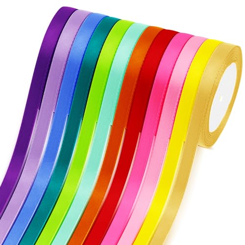 Polyester Satinband Set,12 Farben 10mm x 22m Geschenkband Stoff Dekoration Bänder für Bastelarbeiten,Schleifen,Geburtstag und Hochzeitsdekoration,Geschenkverpackung Polyester Satinband Set,12 Farben 10mm x 22m Geschenkband Stoff Dekoration Bänder für Bastelarbeiten,Schleifen,Geburtstag und Hochzeitsdekoration,Geschenkverpackung von Navie Mobi