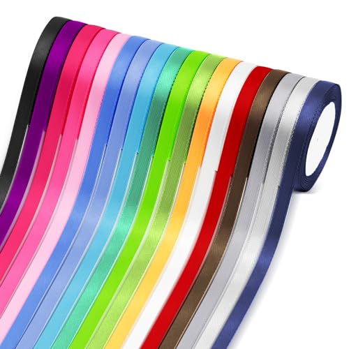 Polyester Satinband Set 18 Farben,10mm x 22m Dekoration Geschenkband Stoff Bänder für Geschenkverpackung,Bastelarbeiten,Schleifen,Hochzeitsdekoration Polyester Satinband Set 18 Farben,10mm x 22m Dekoration Geschenkband Stoff Bänder für Geschenkverpackung,Bastelarbeiten,Schleifen,Hochzeitsdekoration von Navie Mobi
