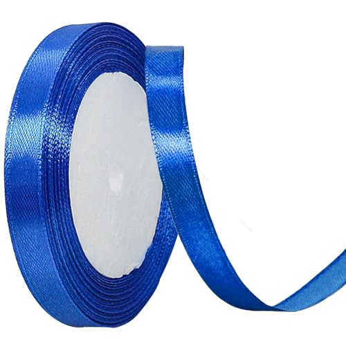 Satinband Blau 10mm,22 Meter Geschenkbänder Dekoration Stoffband Schleifenband für Basteln,Geschenke verpacken,Hochzeit Schleifen von Navie Mobi
