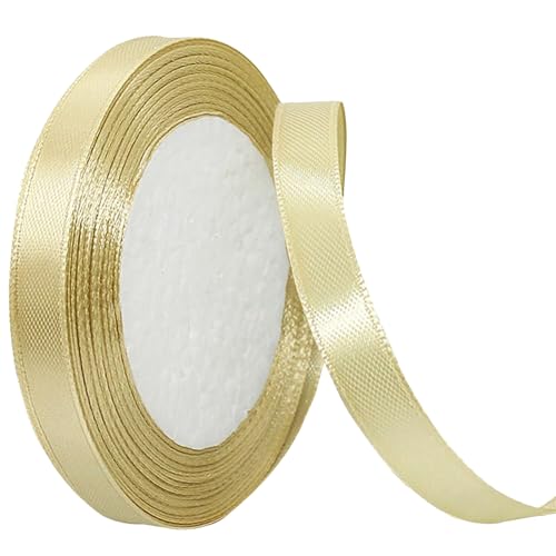 Satinband Gold 10mm,22 Meter Dekoration Geschenkbänder Stoffband für Basteln,Geschenke verpacken,Hochzeit,Schleifen von Navie Mobi