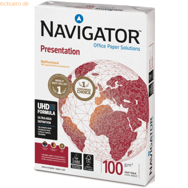 Navigator Kopierpapier Presentation A4 100g/qm VE=500 Blatt weiß von Navigator