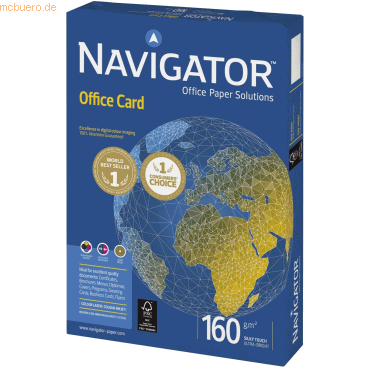 Navigator Navigator Office Card A4 160g/qm weiß VE=250 Blatt von Navigator